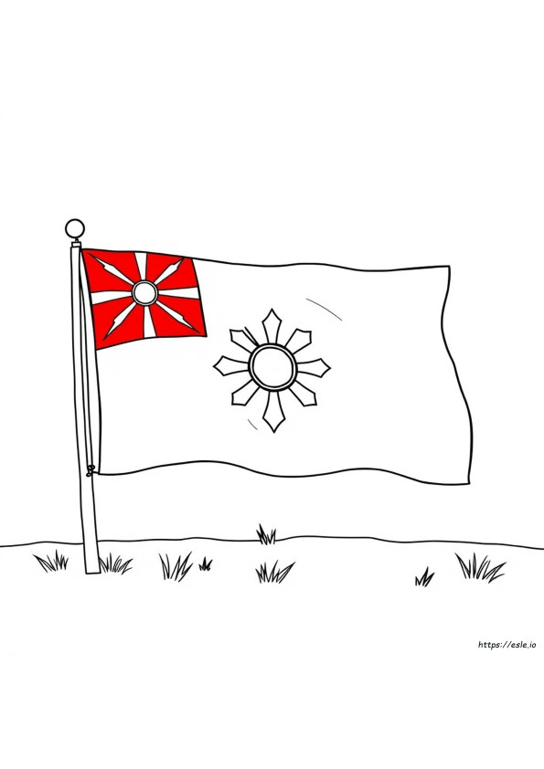 Bendera Makedonia Gambar Mewarnai