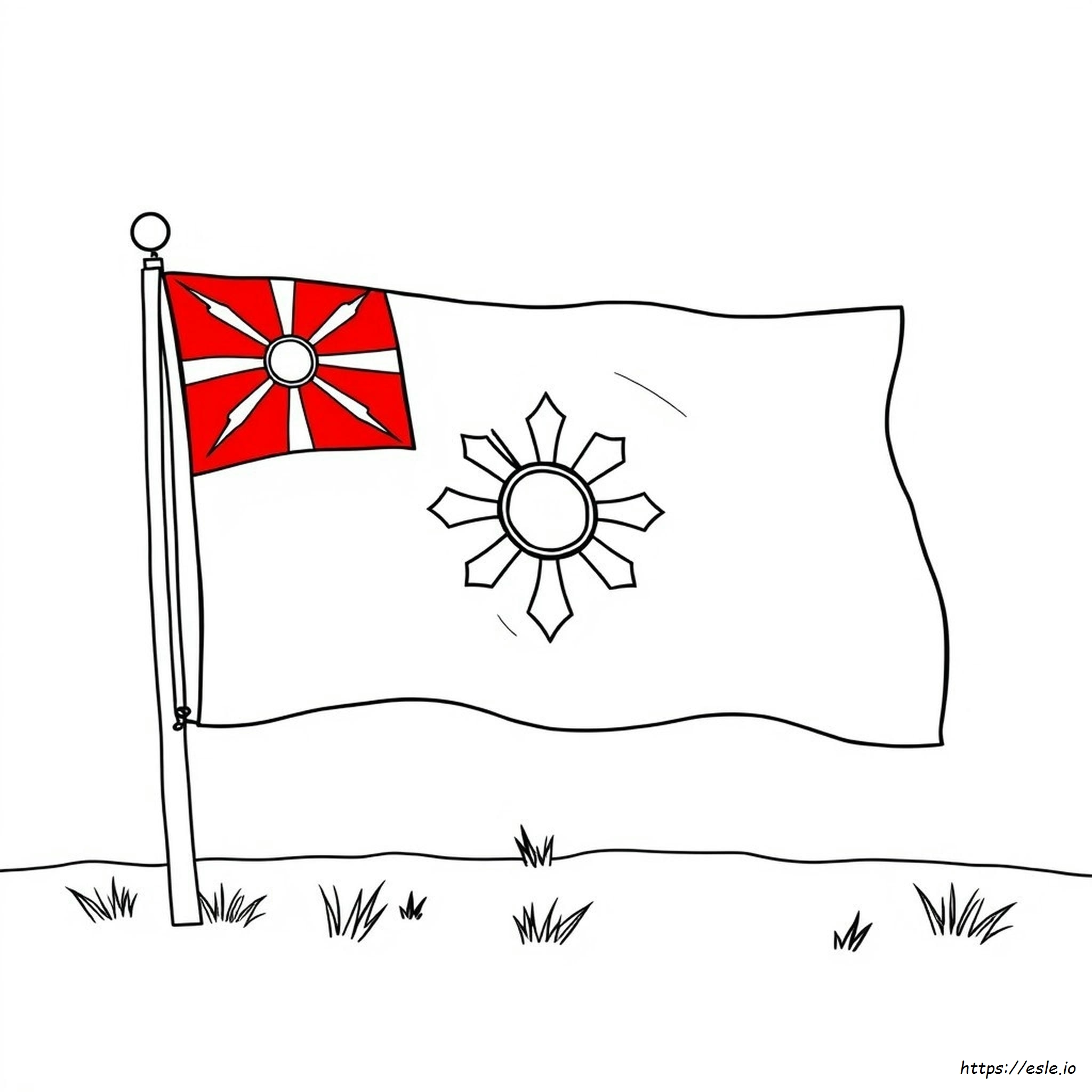 Bendera Makedonia Gambar Mewarnai