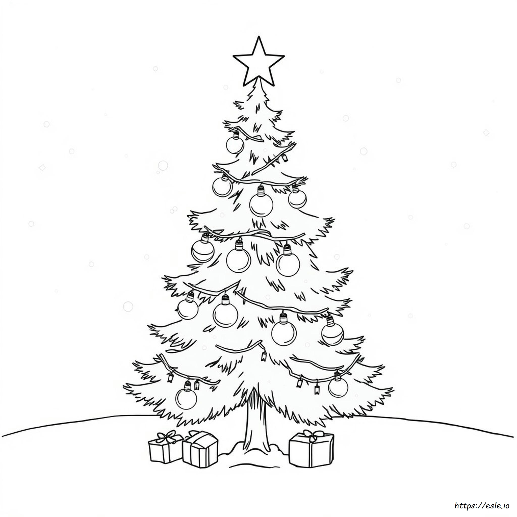 Luces De Navidad Para Colorear - Página Para Imprimir