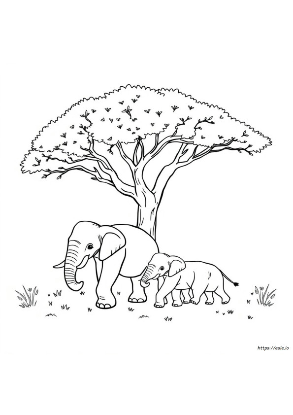 Elephant Coloring Worksheet