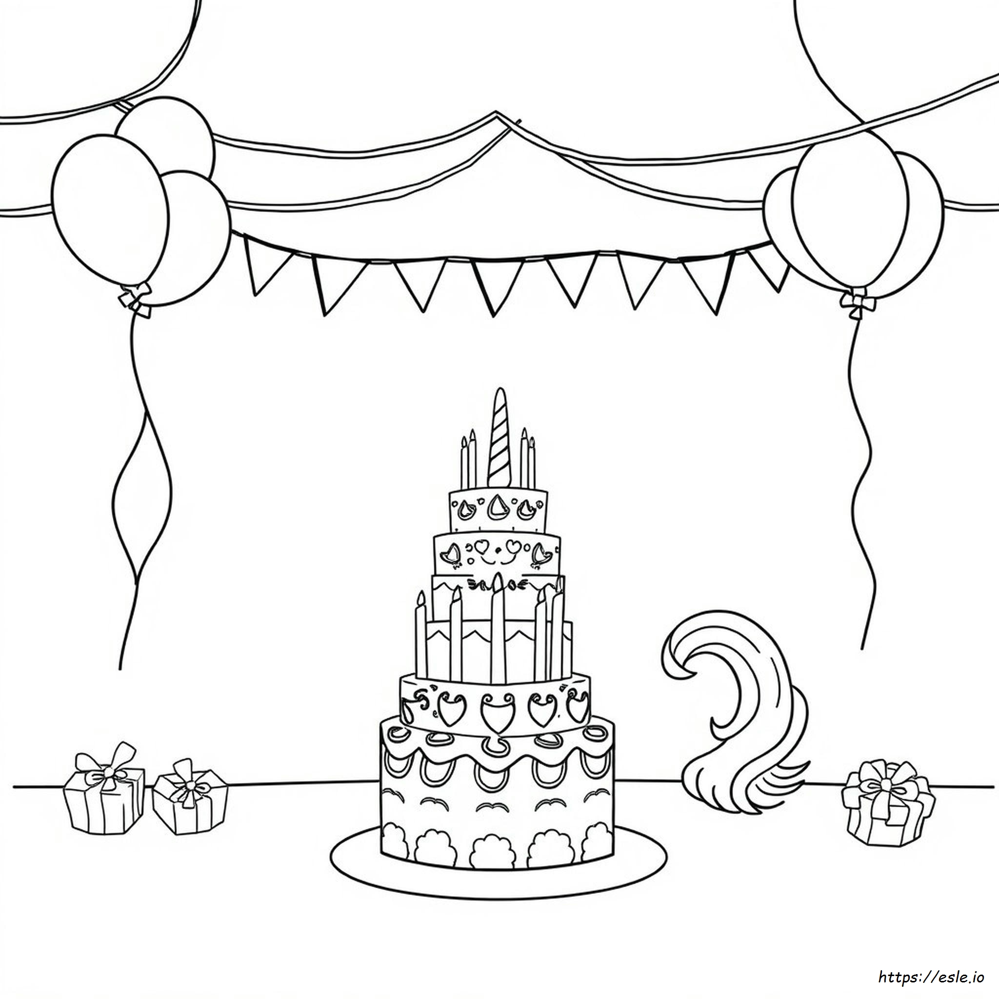 Gambar Mewarnai Unicorn Pesta