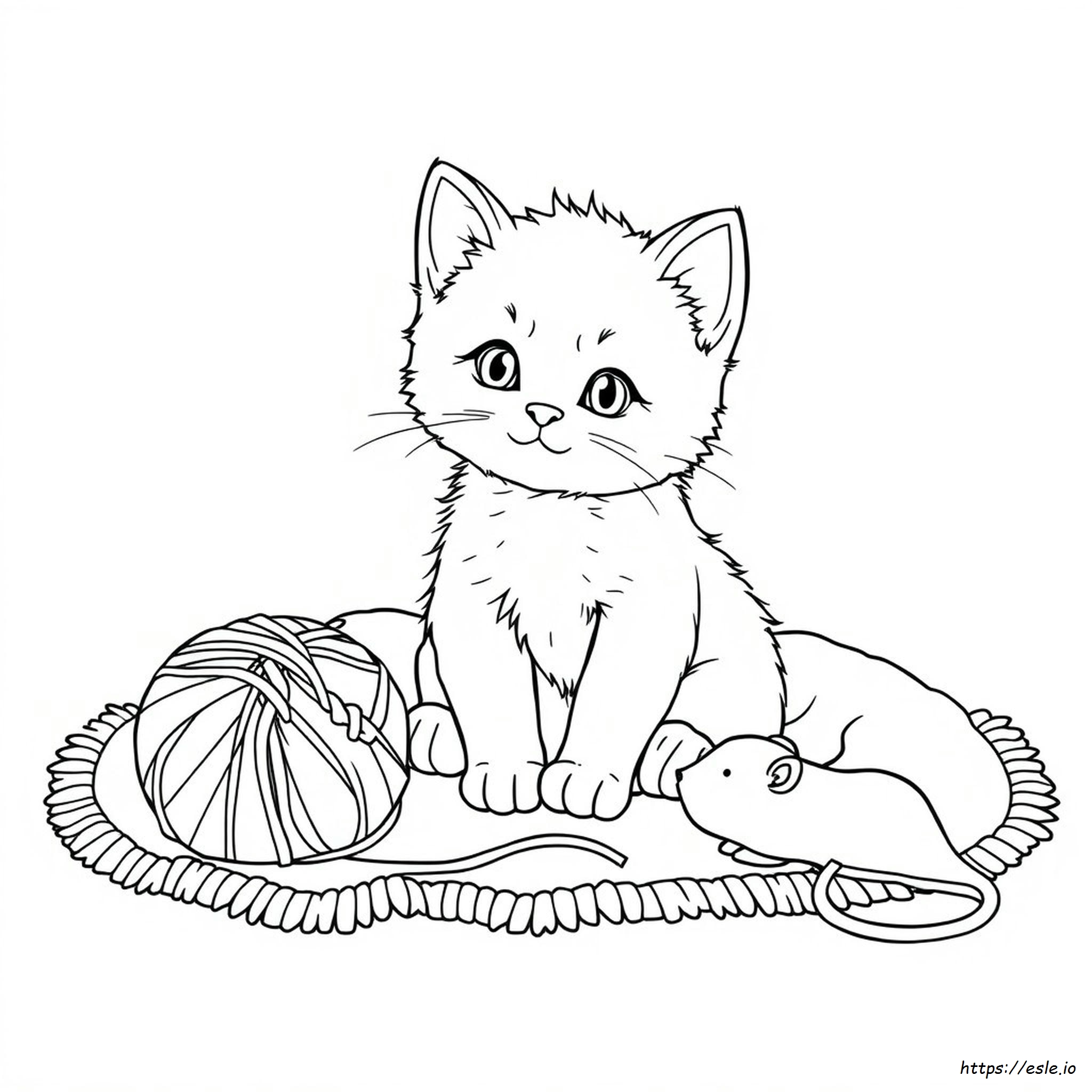 Gatinho Fofo Para Colorir Grátis