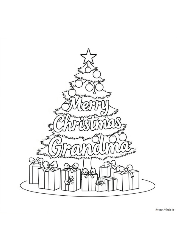 Merry Christmas Grandma Coloring Pages