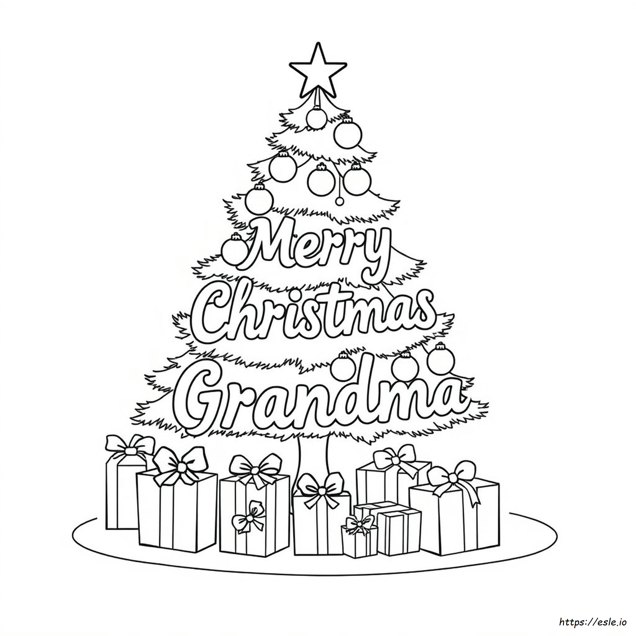 Coloriage Joyeux Noël Mamie à Imprimer