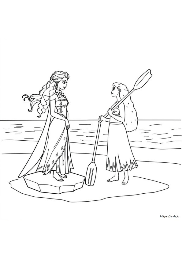 Moana And Elsa Coloring Pages