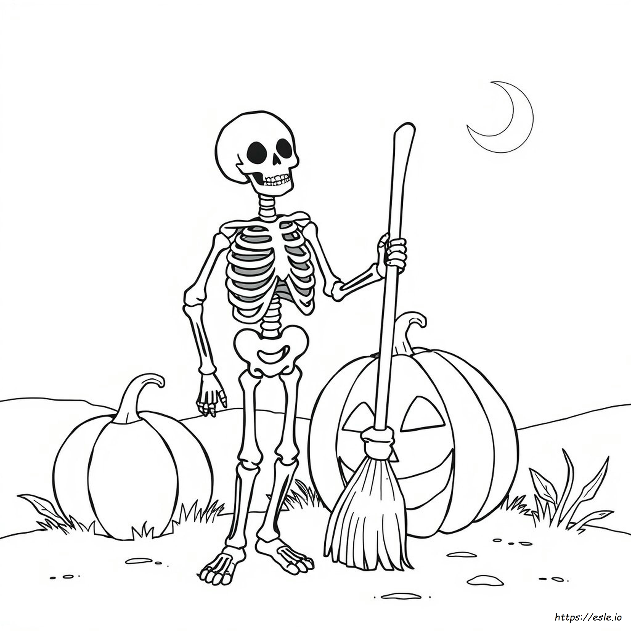 Halloween Skeleton Colouring