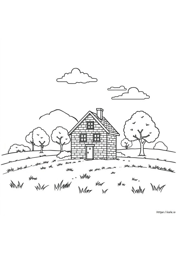 Brick House Coloring Page