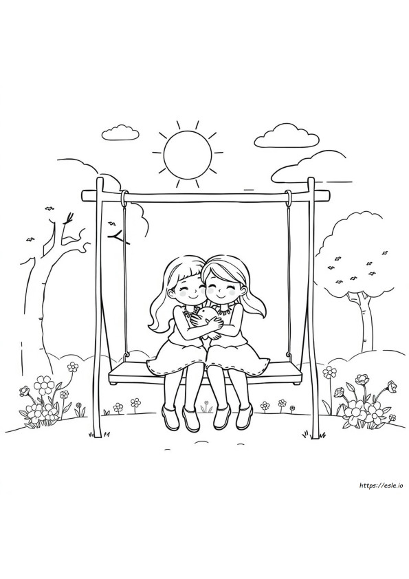 Bestie Colouring Pages