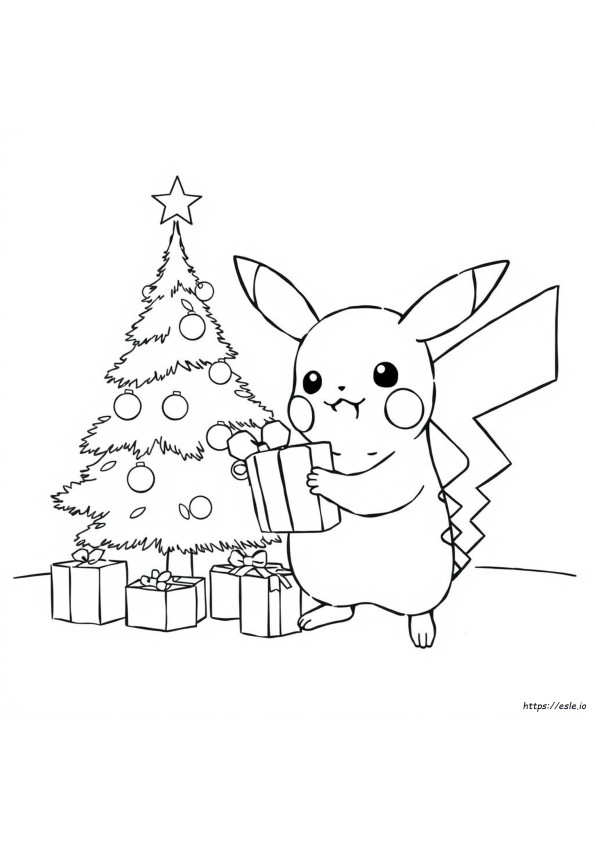 Christmas Pikachu Coloring