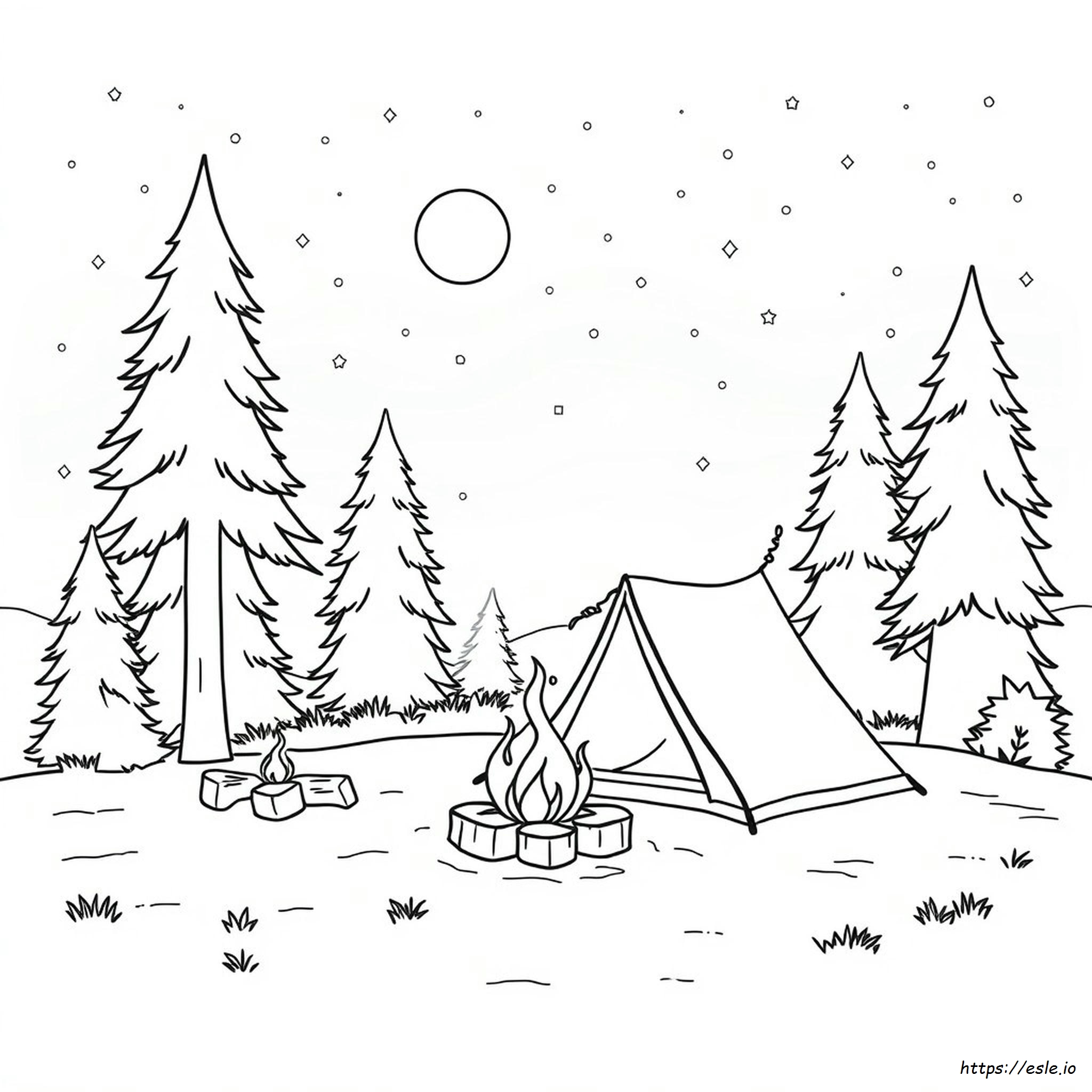 Disegni Facili Da Colorare Sul Campeggio