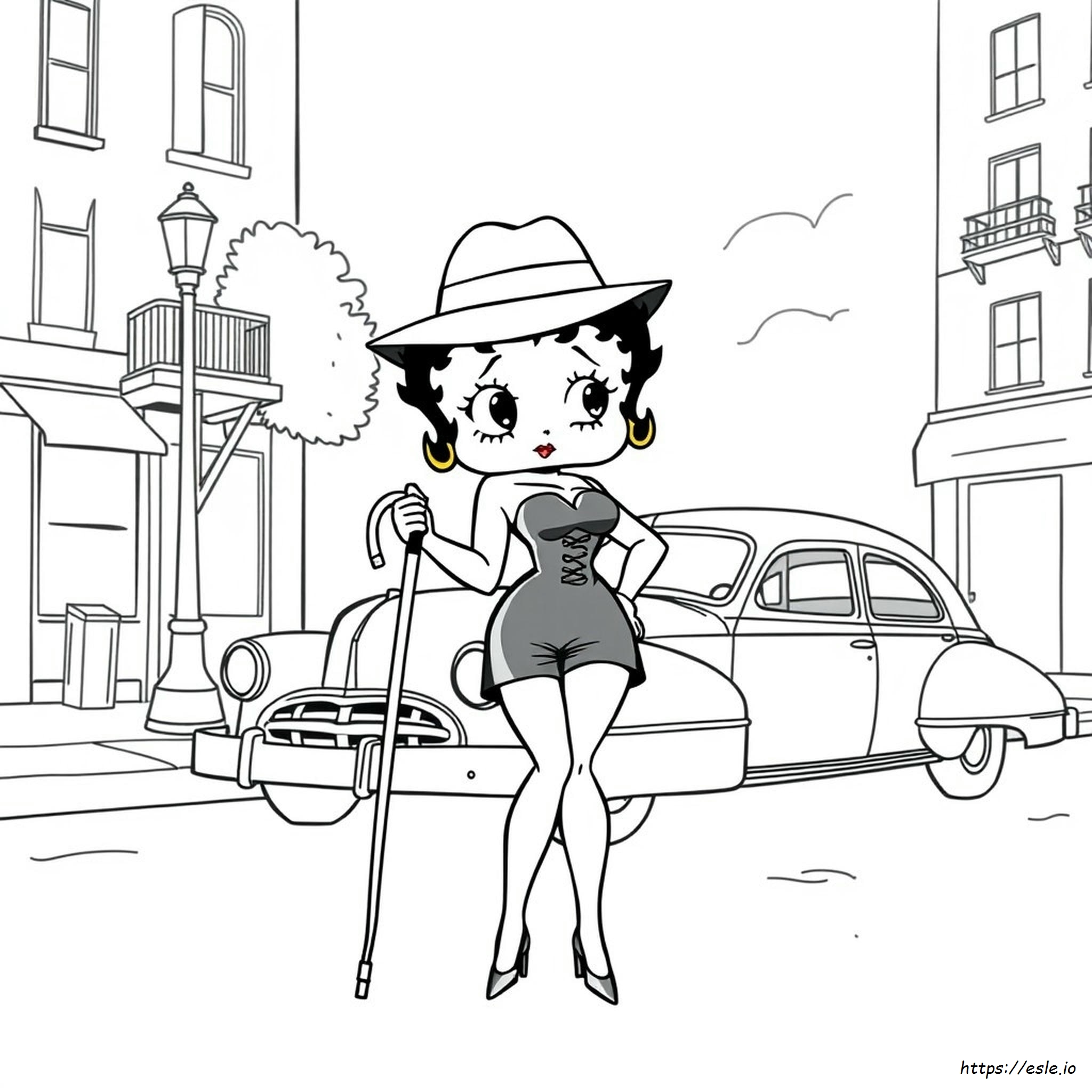 Gangster Betty Boop Coloring Page