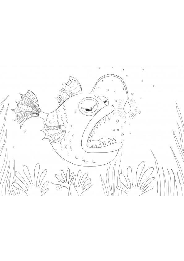 Fierce Anglerfish to color and download for free for kids