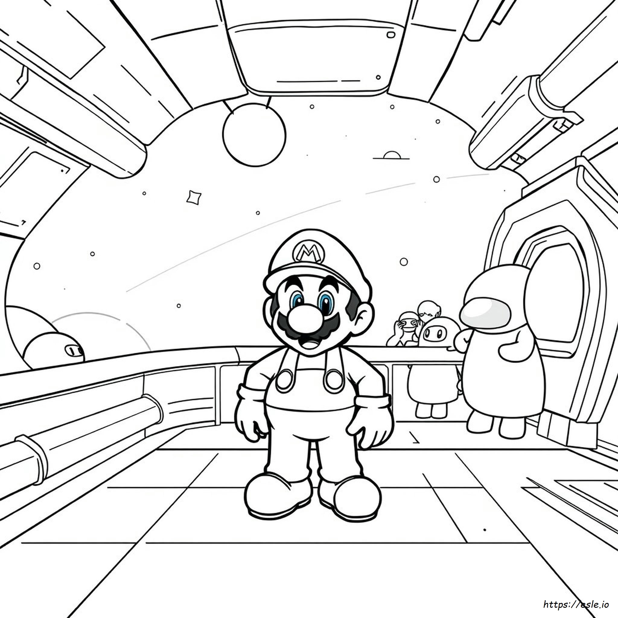 Mario Among Us Para Colorir