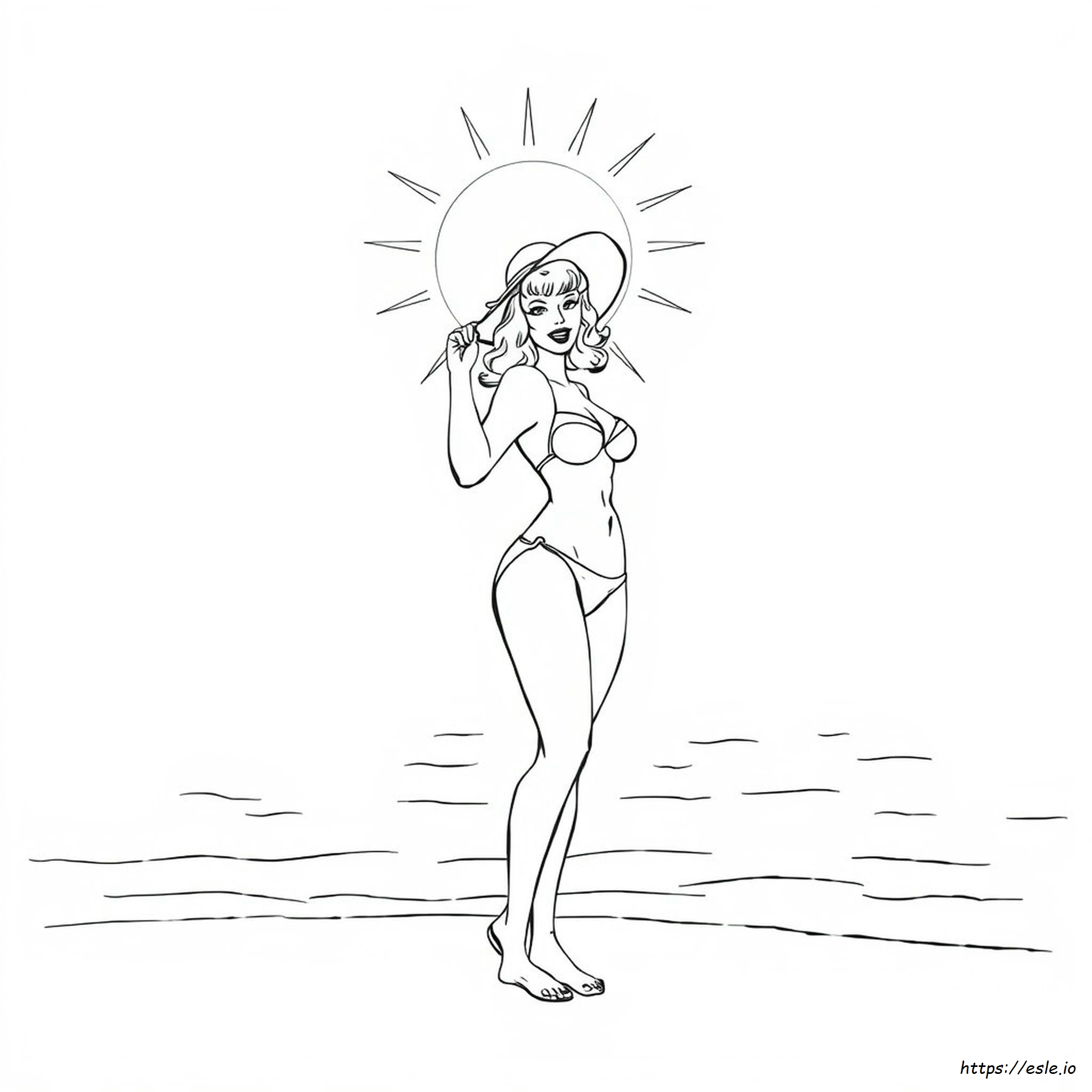 Bettie Page Mewarnai Tanpa Busana