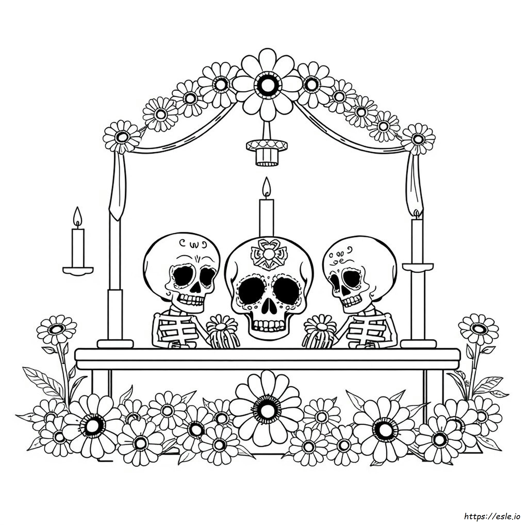 Disegno Del Giorno Dei Morti Da Colorare - Gratis