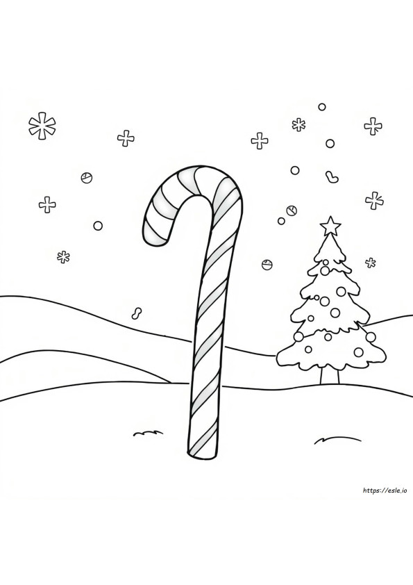 Candy Cane Coloring Template