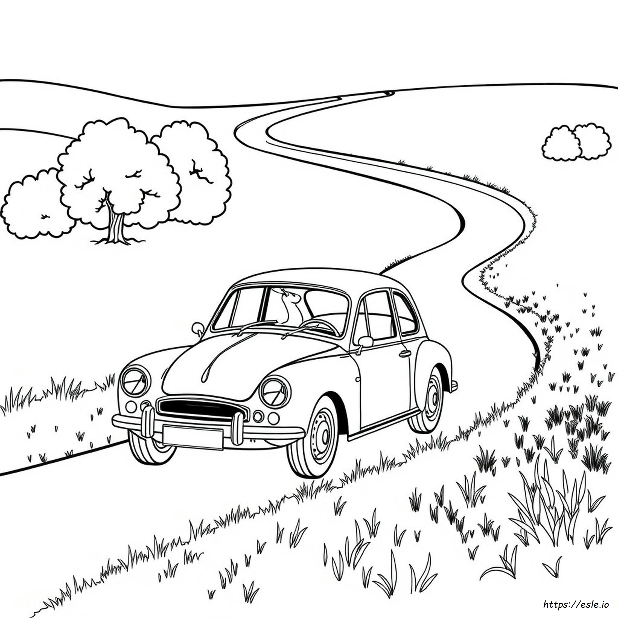 Vintage Classic Car Coloring Page - Free Printable