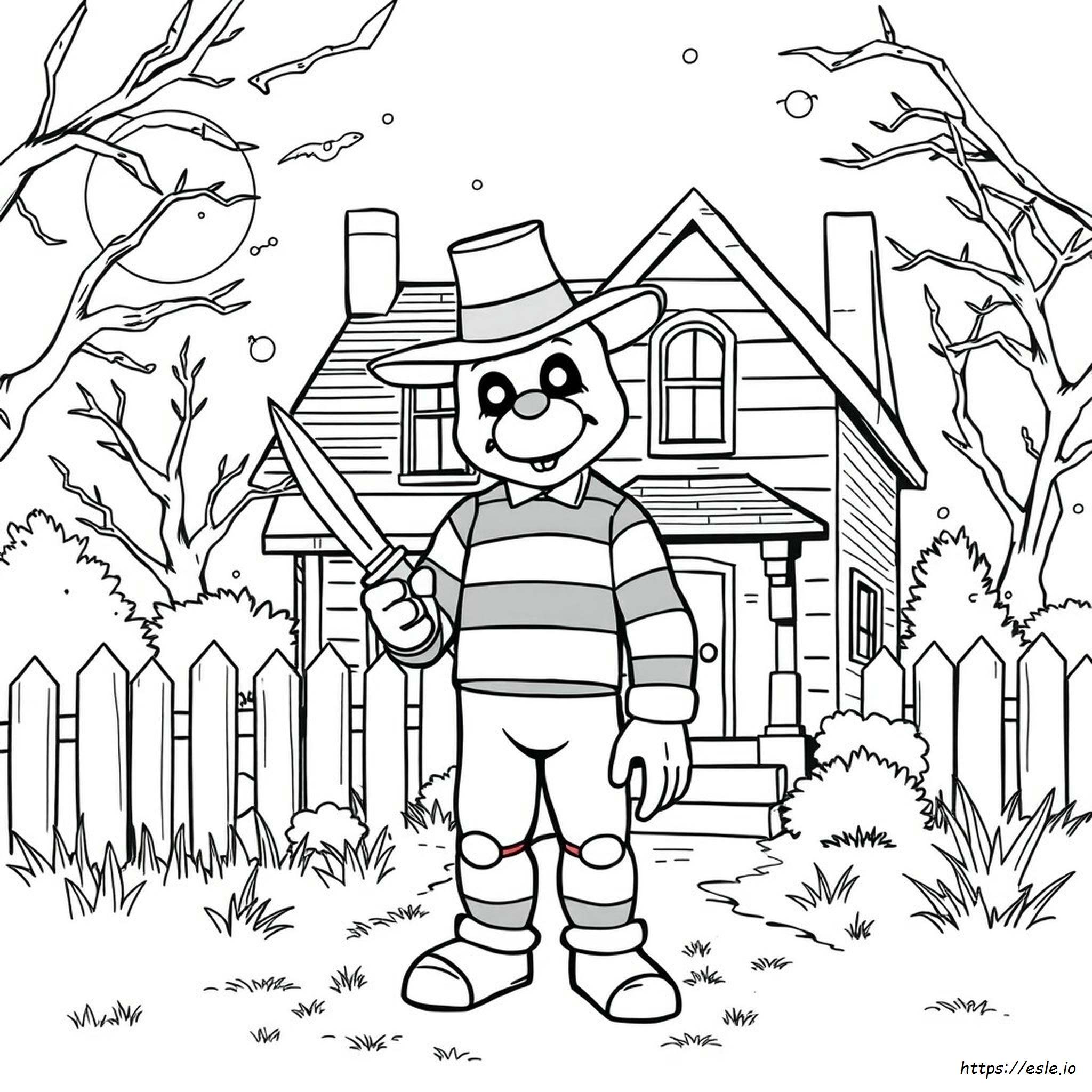 Gambar Mewarnai Freddy Krueger untuk Dicetak