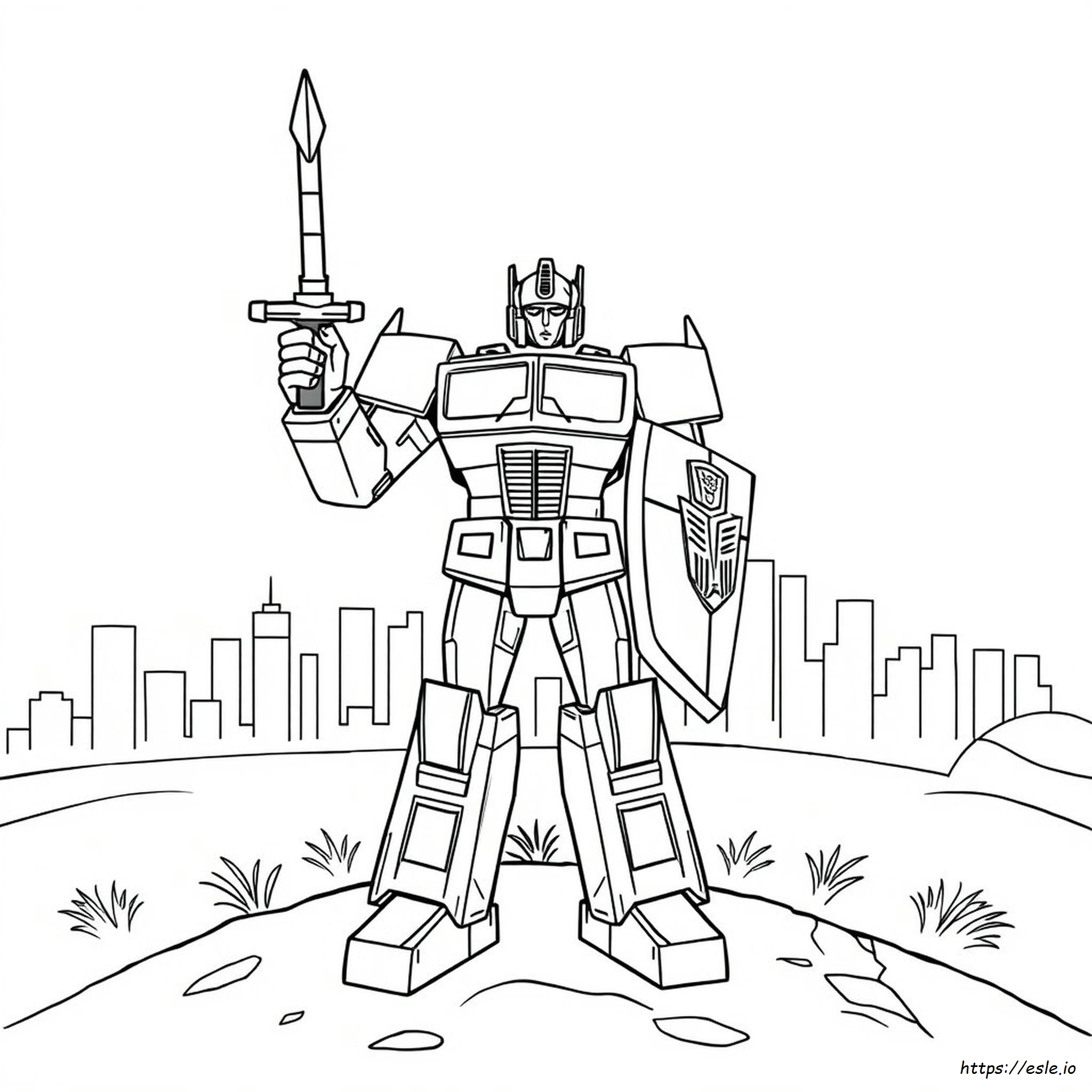 Optimus Prime Facile Da Colorare