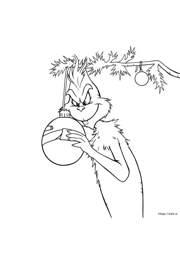 Grinch Ornament Coloring Page