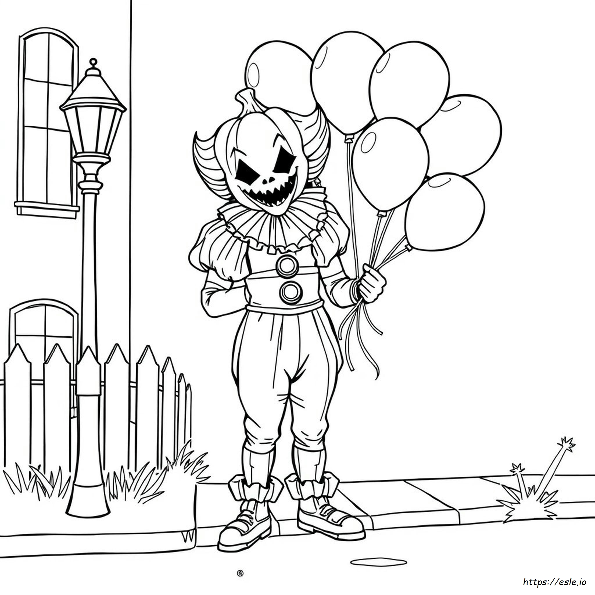 Pennywise Ausmalbild - Halloween zum Ausdrucken