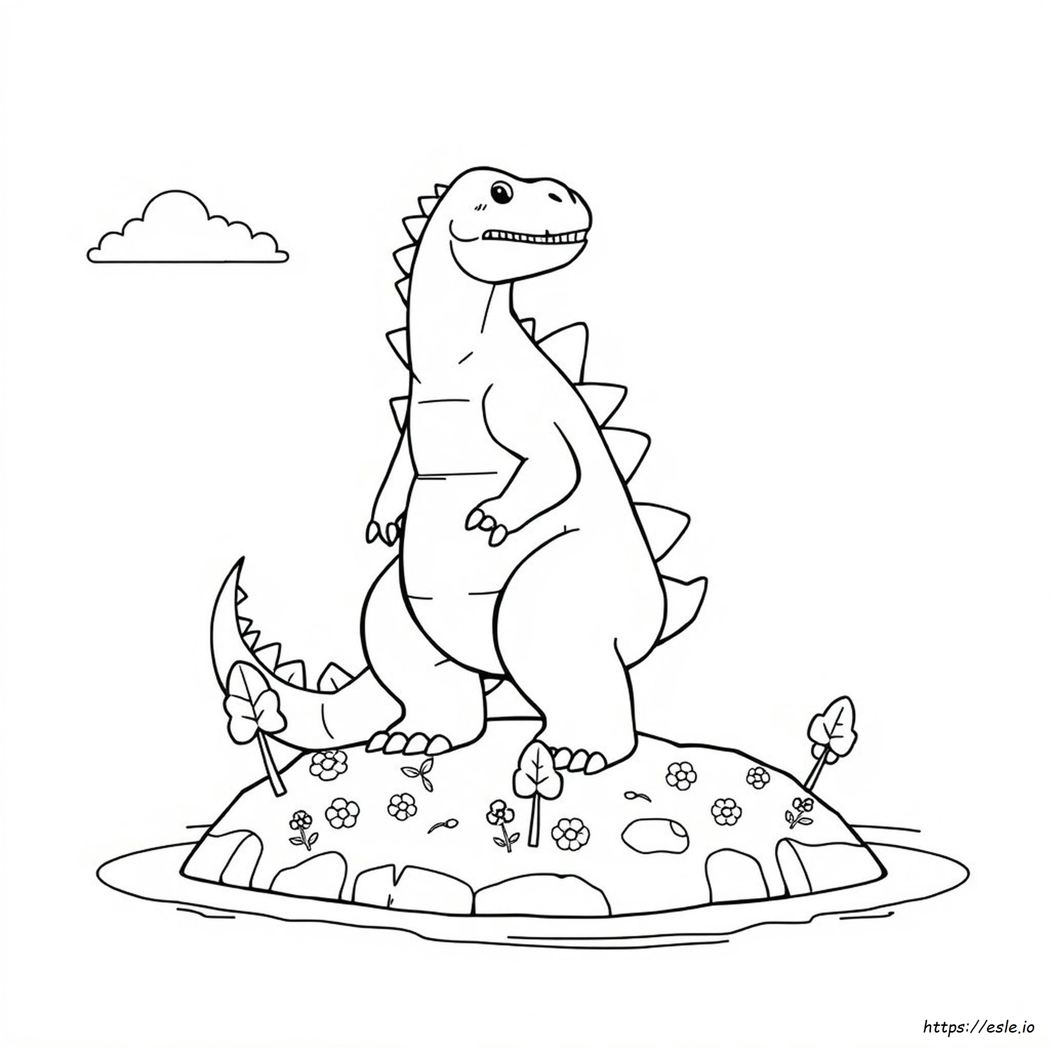 Godzilla Lucu Gambar Mewarnai