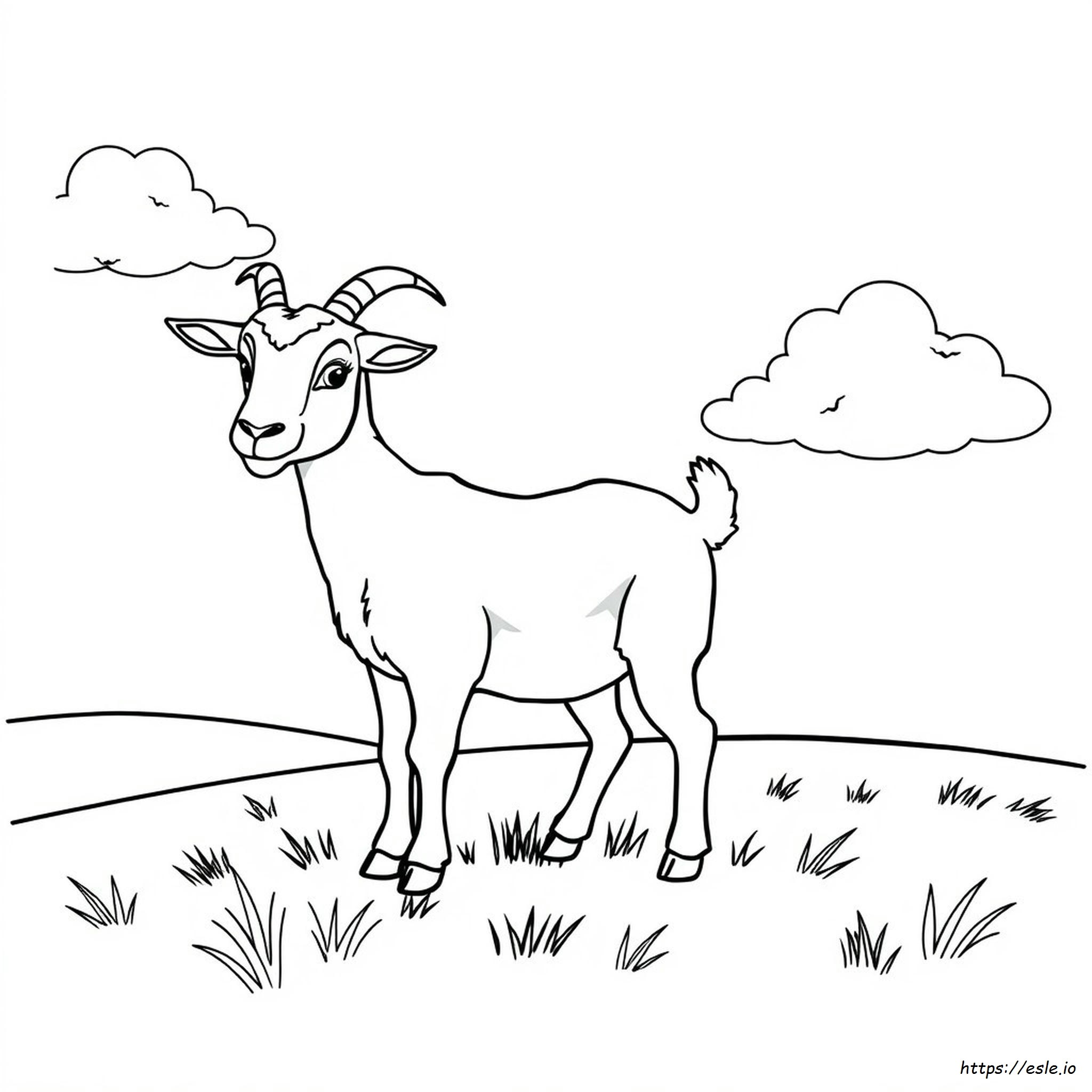 Goat Colouring Picture