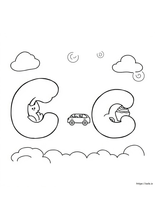 ぬりえシート 文字C 塗り絵