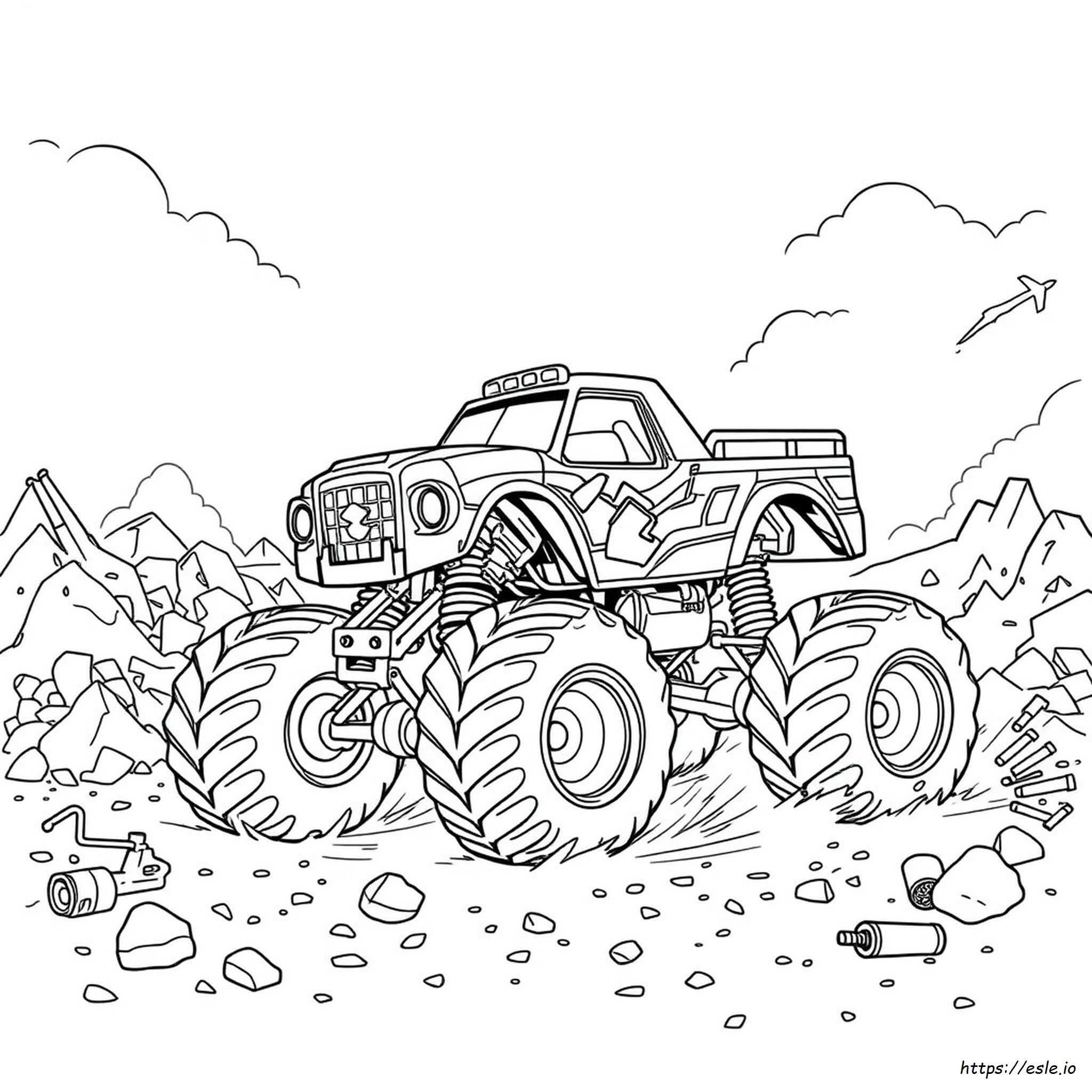 Thunderroarus Monster Truck Coloring Page