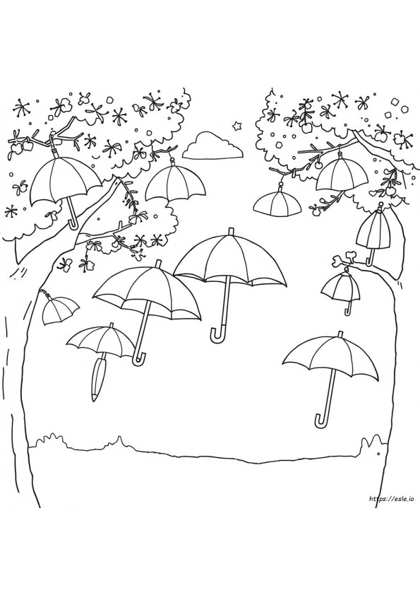 Coloriage Parapluie