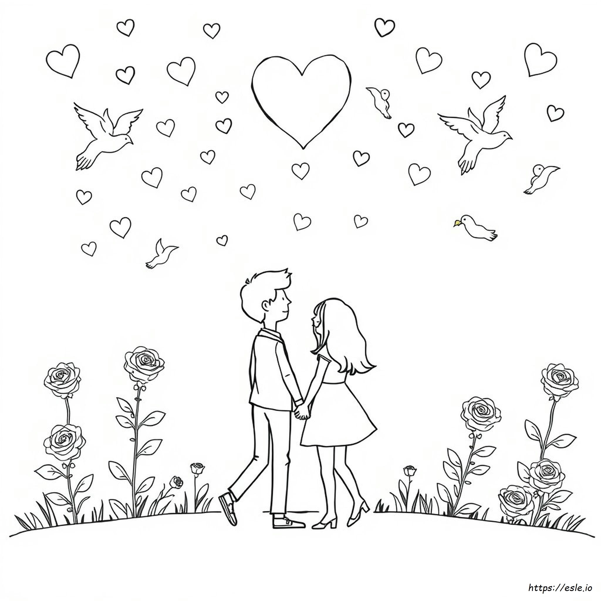 Gambar Mewarnai Hari Valentine untuk Dicetak