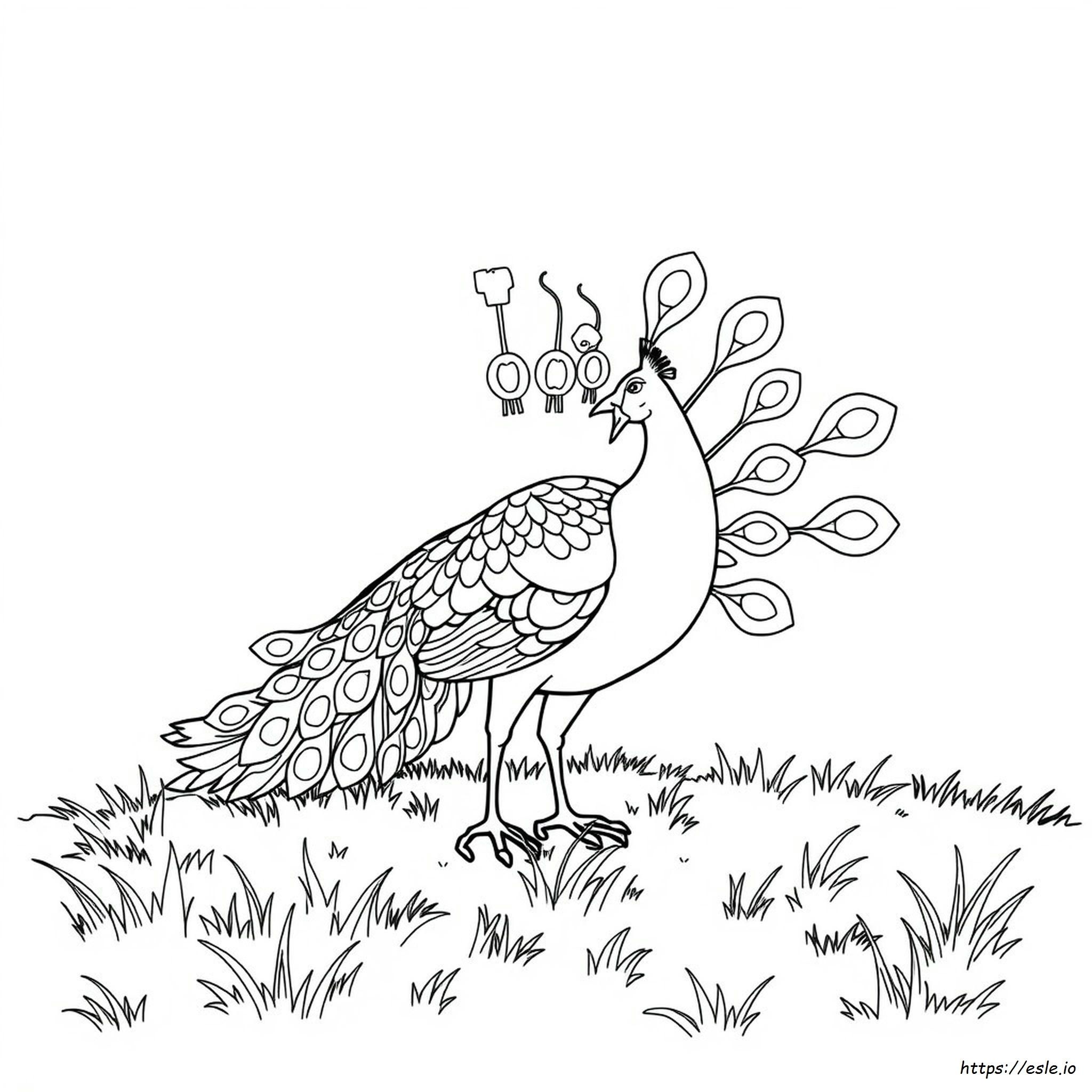 Colored Finished Colored Peacock Coloring Pages