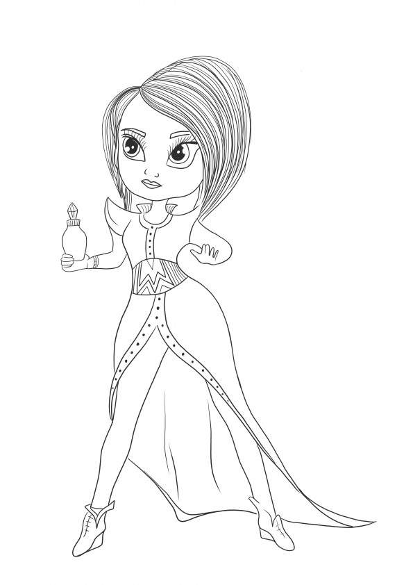 Zeta the Sorceress from Shimmer and Shine free printable to color