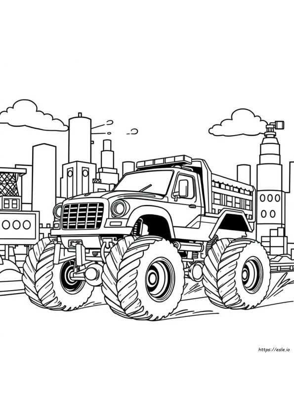 Coloriage Monster Truck De Police