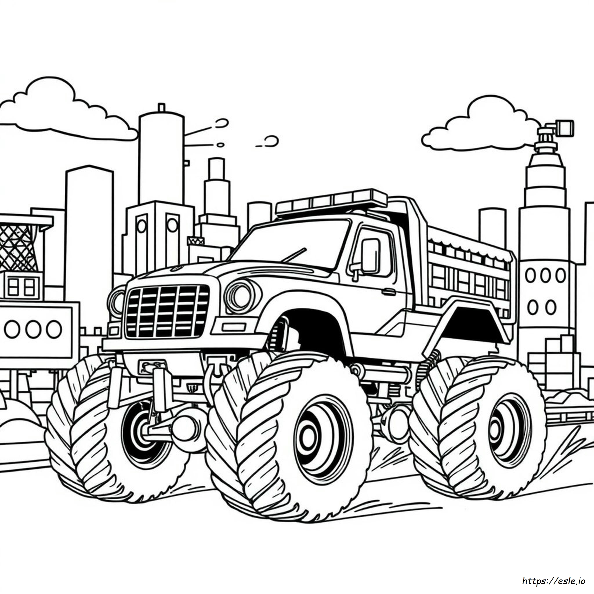 Polizei Monster Truck Ausmalbilder