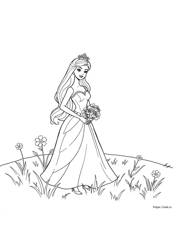 Princess Barbie Colouring Pages