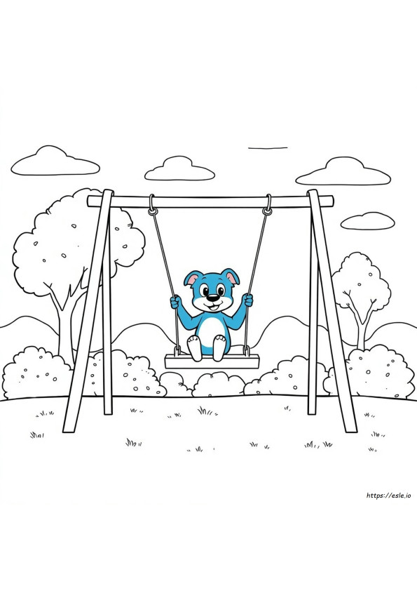 Bluey Swing Coloring Page