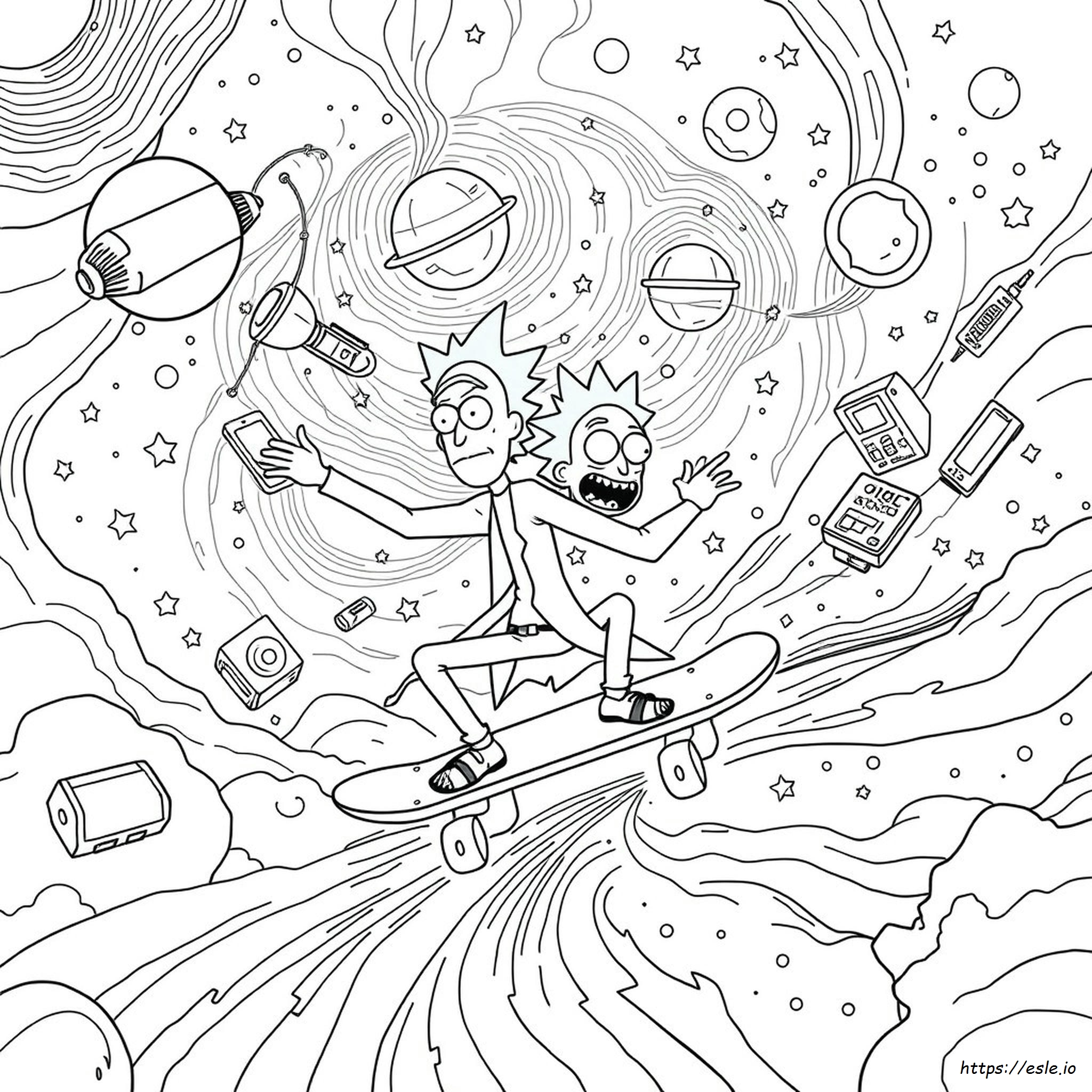 Stoner Rick And Morty Trippy Coloring Pages
