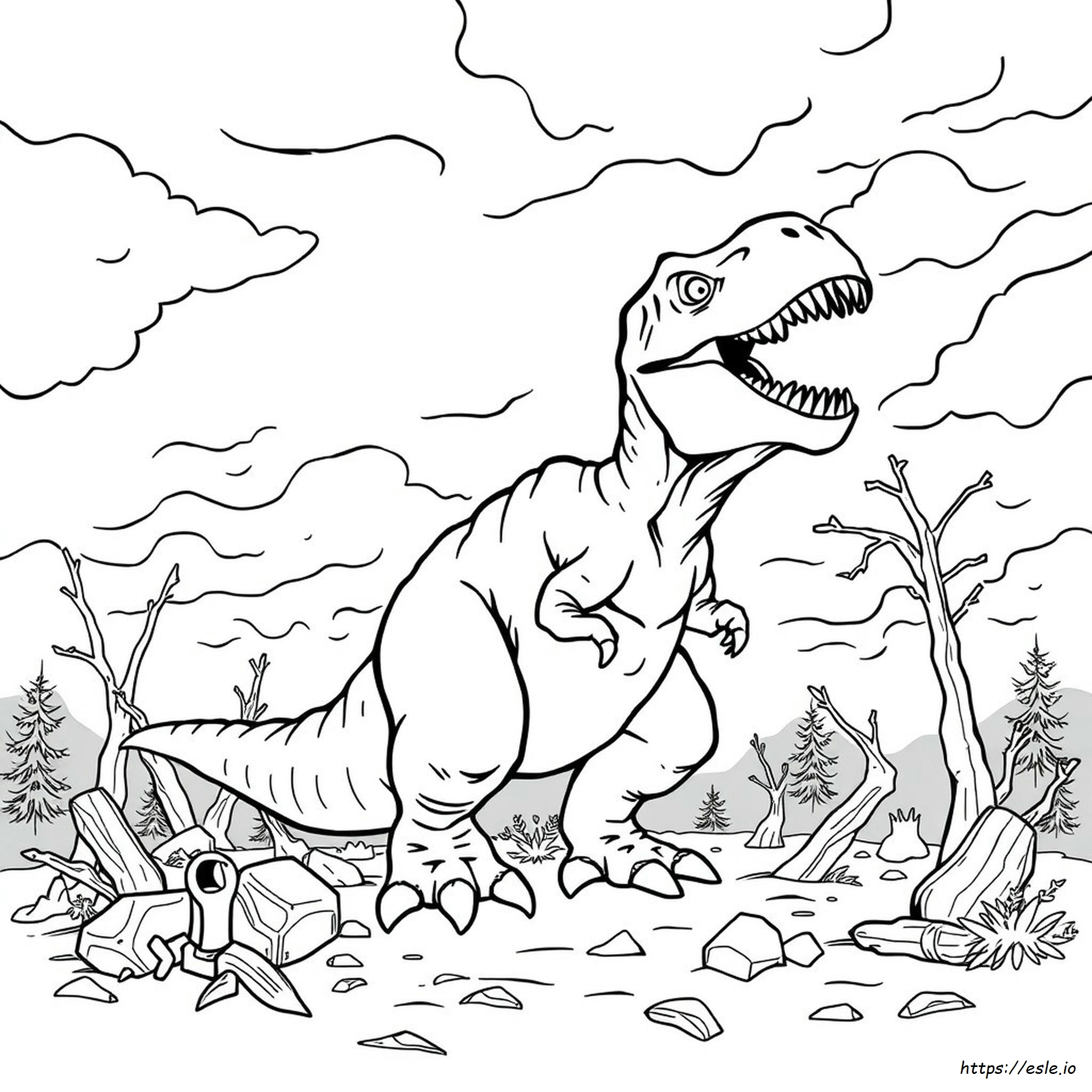 Angry T Rex Coloring Page