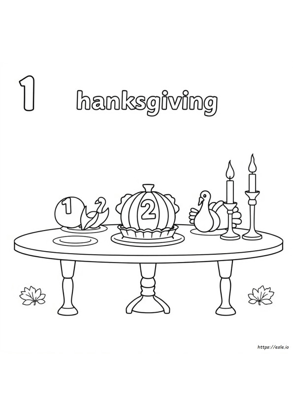 Thanksgiving Number Coloring Pages