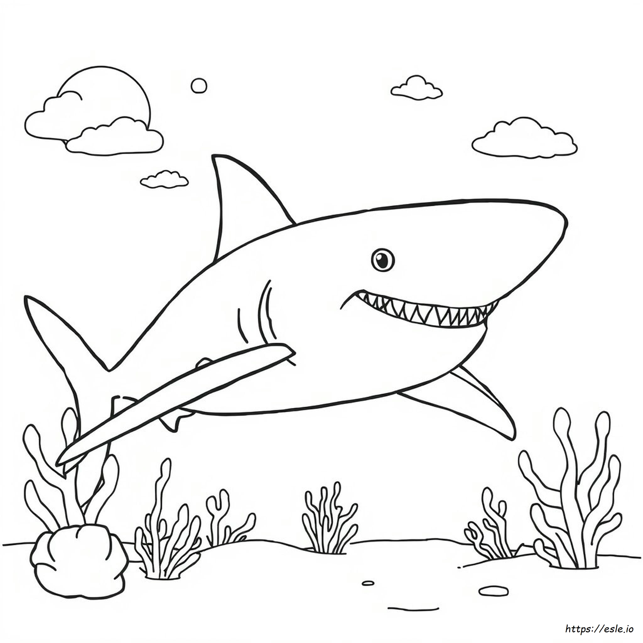 Great White Shark Colouring