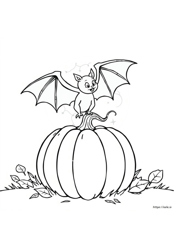 Murciélago Y Calabaza Para Colorear