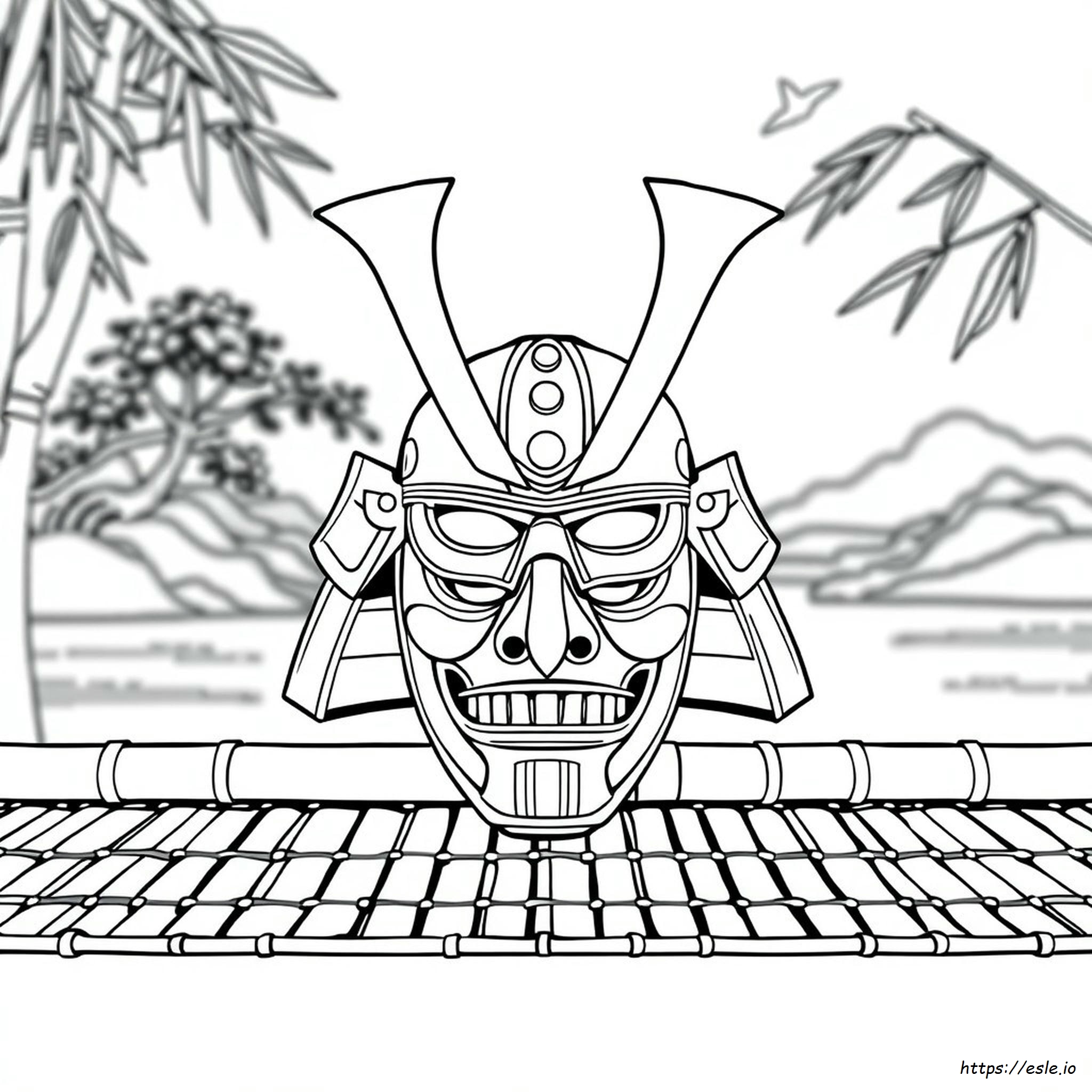 Samurai Mask Coloring Pages