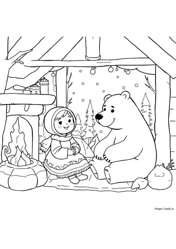 Masha And The Bear For Colouring