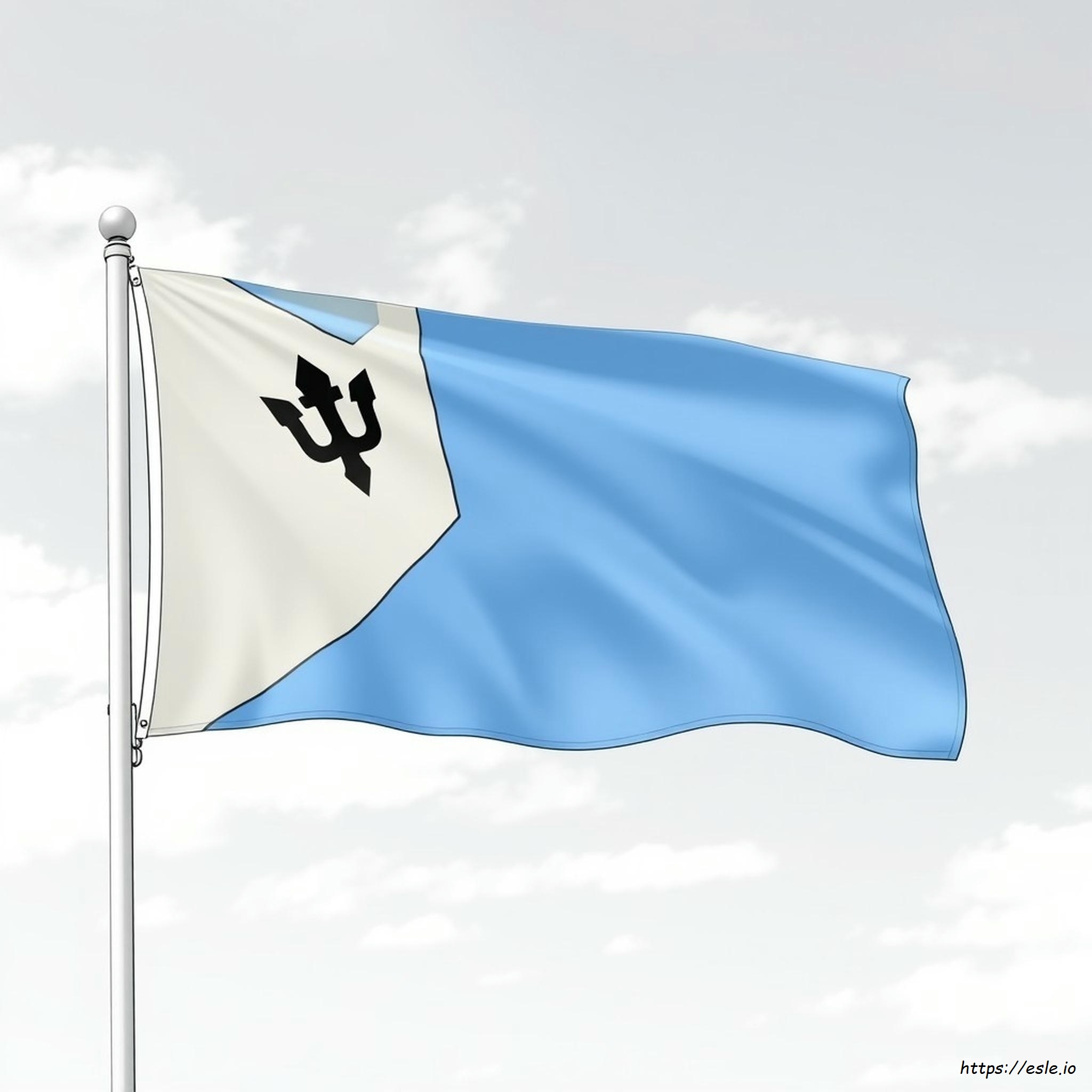 Barbados Flag Coloring Page