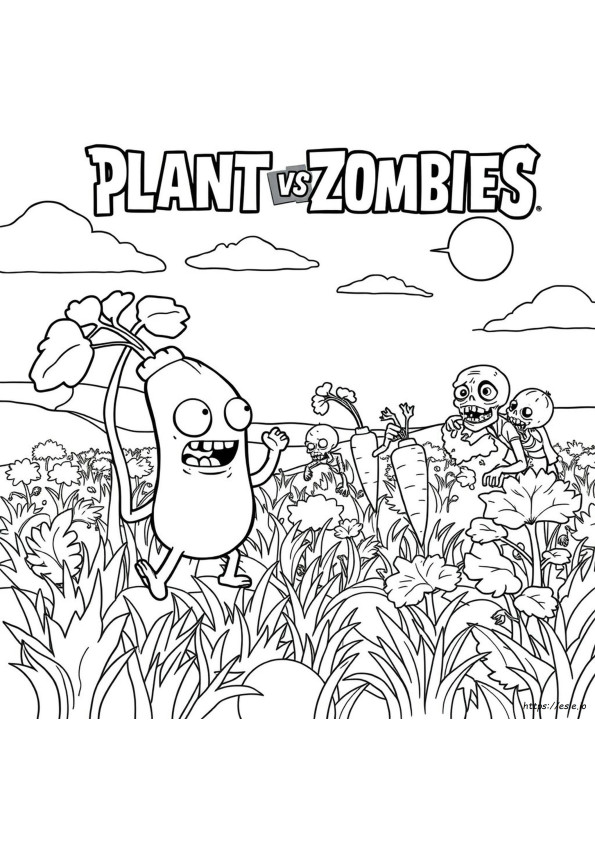 Plant Vs Zombies Coloring Page Free