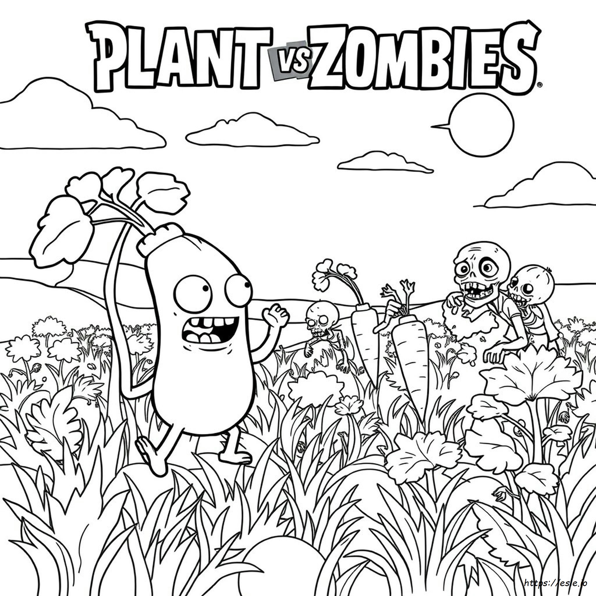 Plant Vs Zombies Coloring Page Free