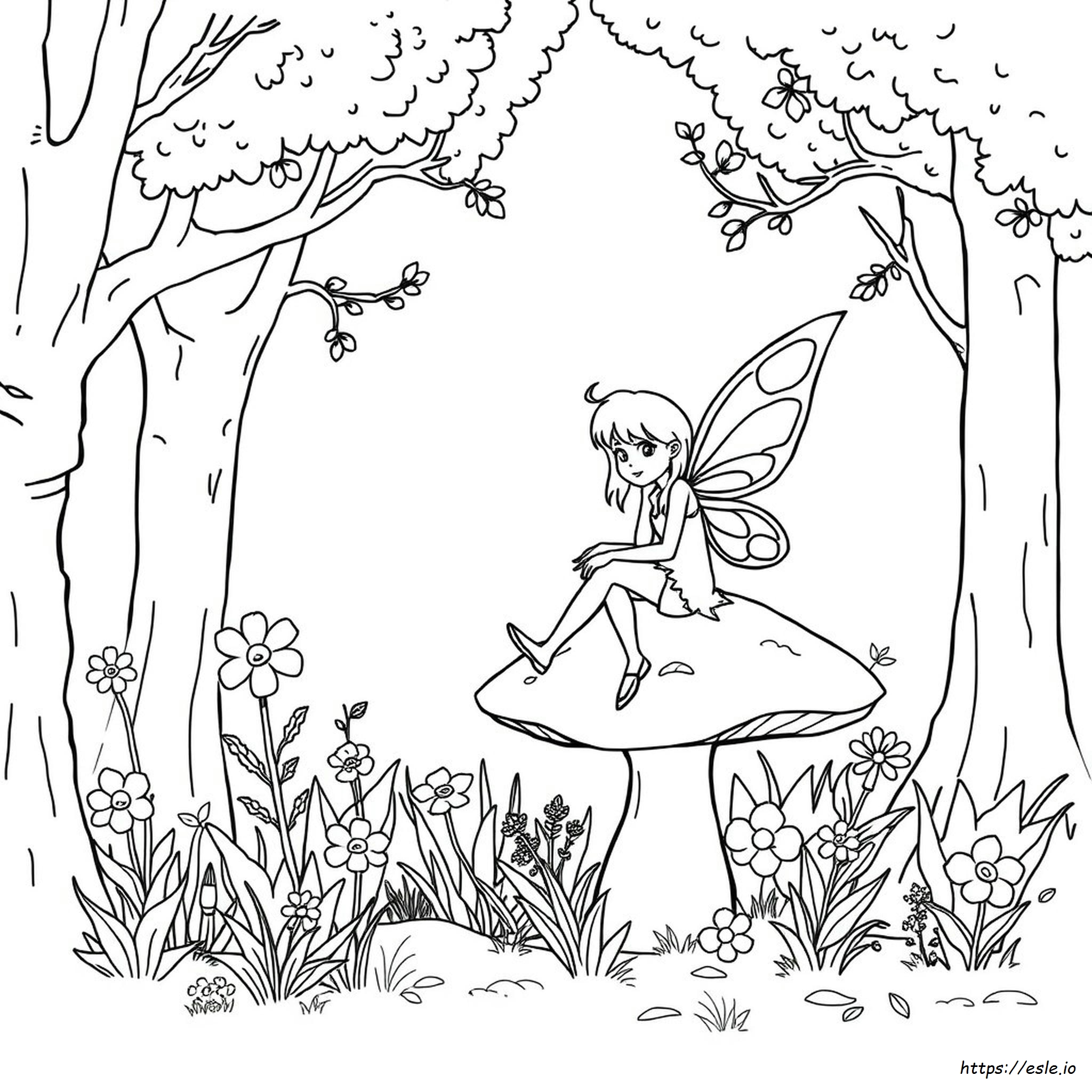 Woodland Fairy Coloring Pages