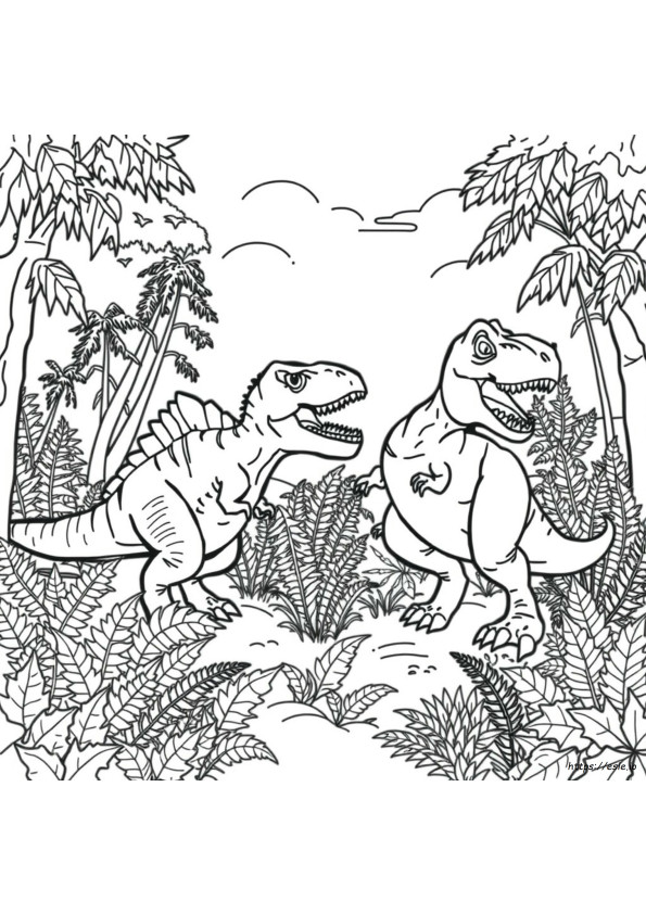 Spinosaurus T Rex Karşıtı Boyama Sayfaları