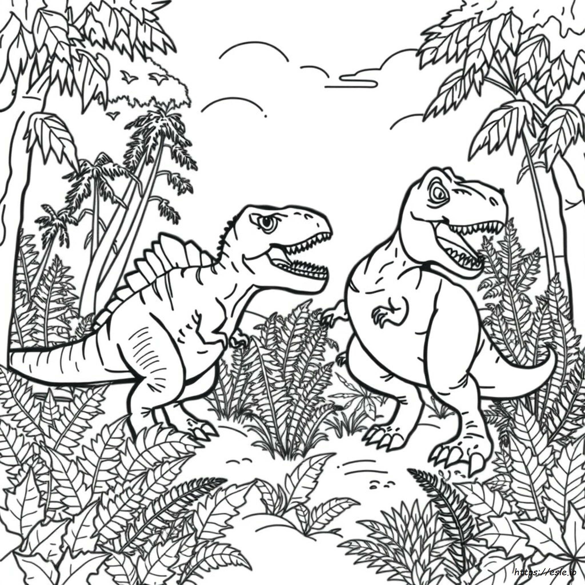 Spinosaurus Vs T Rex Coloring Pages